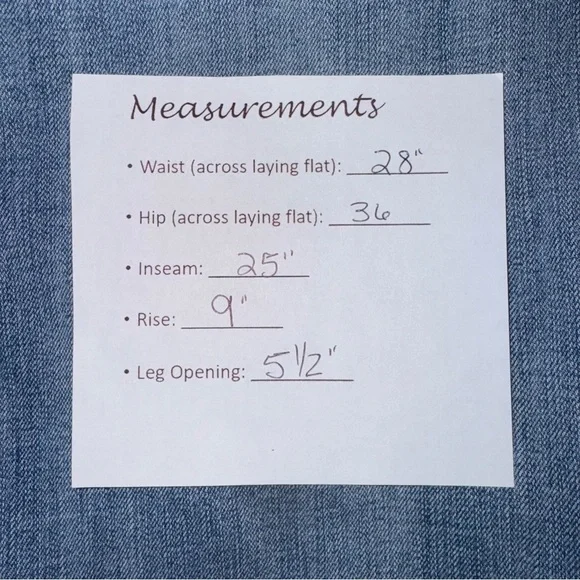 Kenzie Jeans Women’s SZ 6/28 Faded Blue Destroyed Low Rise Straight Leg Stretch - Picture 8 of 8